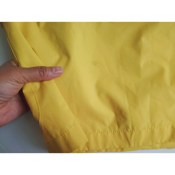 Vessos Womens Yellow Hooded Packable Zip Up Rain Coat Snap Button Pockets Med - Picture 11 of 14